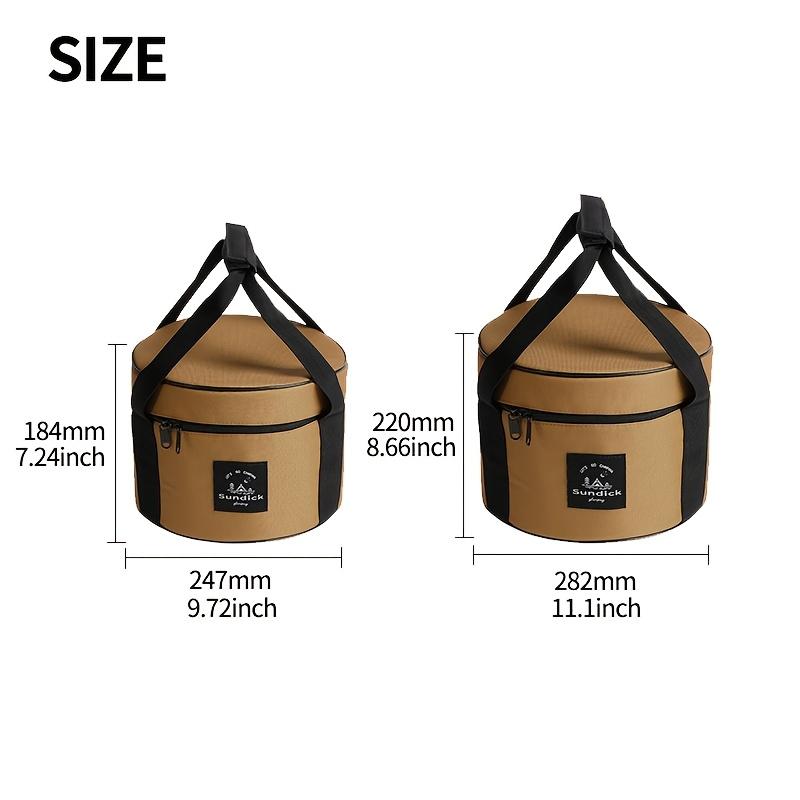 Padded Camping Cookware Storage Bag 9L/14L Shockproof Round Utensil Carry Bag  Pot Pan Organizer for Outdoor Hiking Picnic