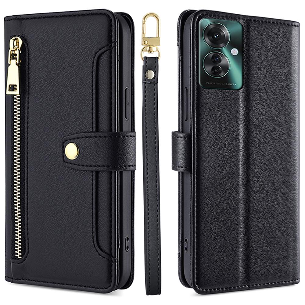 For Oppo Reno11 F 5G/F25 Pro 5G Zipper Wallet Case Leather Phone Cover Mobile Accessories