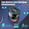 40W Dual PD Car Charger Universal DC12-24V Circular Dual Ports Fast Charging 5V/3A Car Cigarette Lighter Adapter Car Accessories