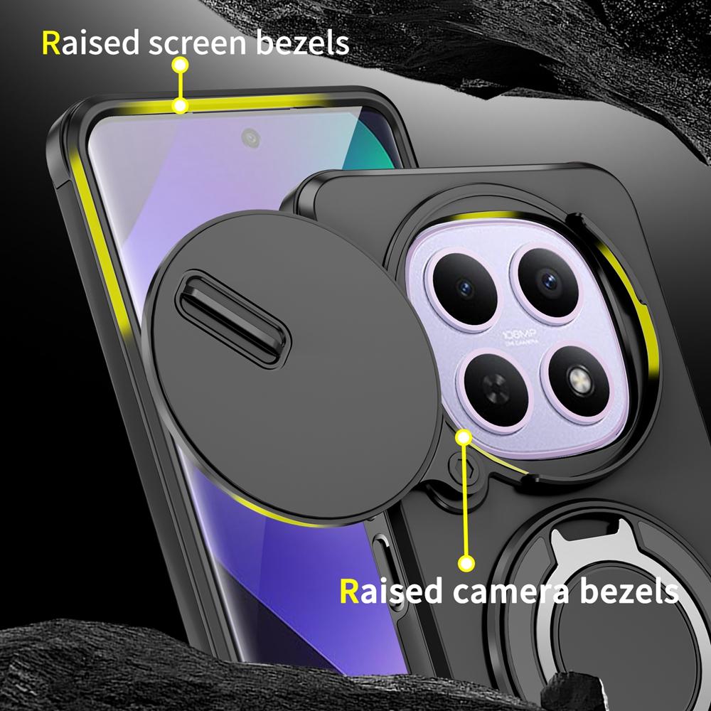 For Xiaomi Redmi Note 15 4G Case Armor For Magsafe Magnetic Wireless Charge Case For Redmy Note15 Ring Holder Slide Lens Cover