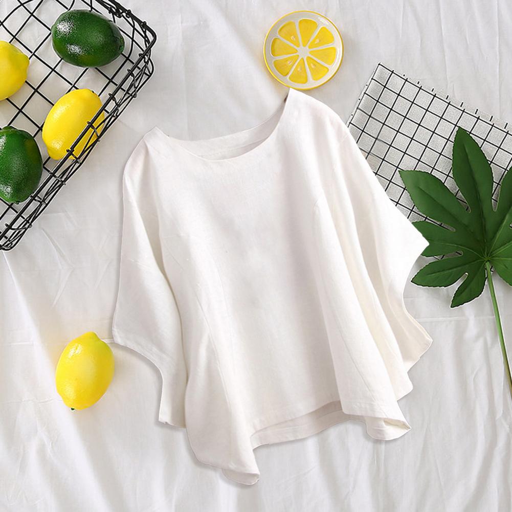 Tricou casual cu decolteu O cu mâneci liliac liliac, bluză pentru femei, culoare solidă, pulover, top, îmbrăcăminte pentru femei, îmbrăcăminte de stradă