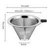 EsiFare Stainless Steel Coffee Reusable Coffee Conical Stainless Steel Mesh Coffee Fine Coffee Maker Strainer with Silicone Easy to for and Offices