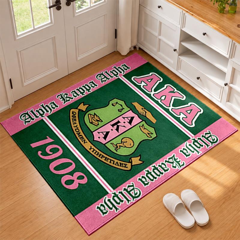 Alpha Kappa Alpha Sorority Carpet Door Mat for Living Room or Bedroom Protective Mat Under Chair Office Decoration Christmas Gift Birthday Present