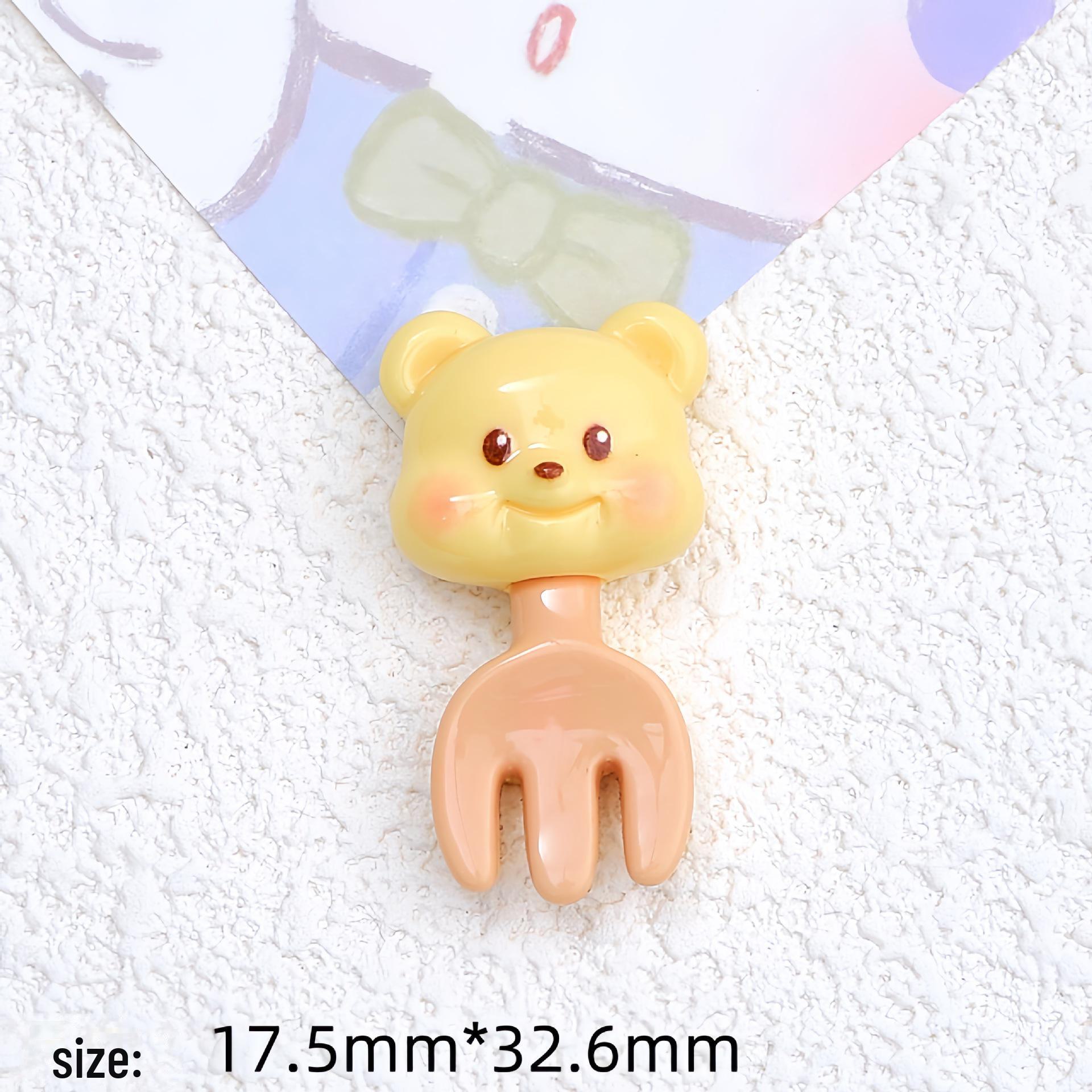 

Пряжка из смолы в виде вилки медведя из мультфильма для ювелирных изделий и аксессуаров своими руками