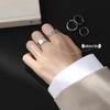 Korean Style Retro Three-Piece Adjustable Ring Set for Women - Fashionable Plain Band, Index Finger, and Open Rings - Trendy Student Hand Jewelry