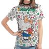 Top da donna girocollo con stampa del gatto KT dei cartoni animati, popolare stampa digitale 3D 3437
