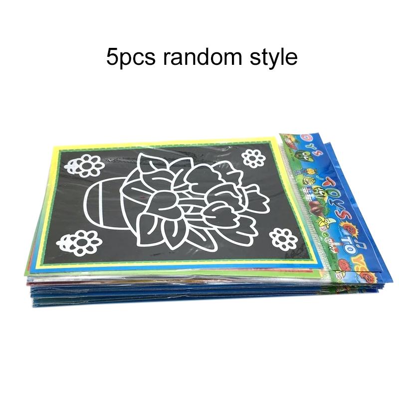 5/10/15/20pcs Scratch Painting Notebook Art Classroom Supplies Office Cultural School Rewards Cartoon Pattern Colorful Paper TMZ