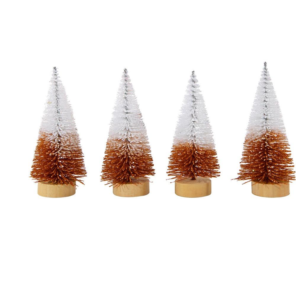 4pcs Plastic Mini Christmas Tree Gradient Artificial Xmas Pine Tree  Party Favors