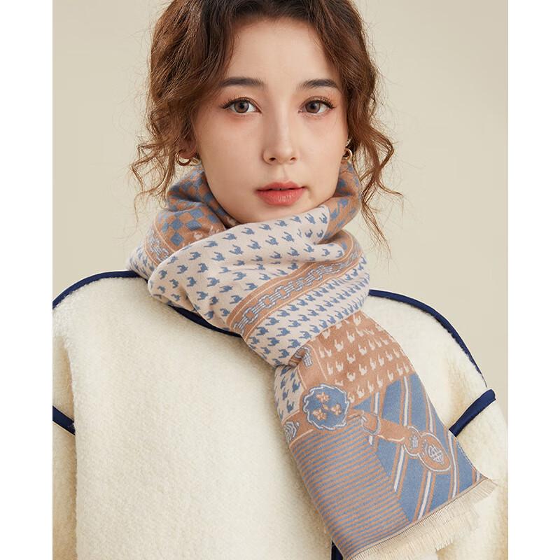 VICTORIA&VERA Winter Houndstooth Shawl Scarf