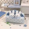 Cute Canvas Pencil Case With Blue Polka Dots And Flower Zipper Pull Perfect For Students School Stationery Storage