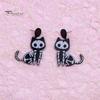 1 Pair Halloween Earrings Spooky Chic Bat Cat Skull Lightweight Trendy Personality Fun Comfortable Earrings
