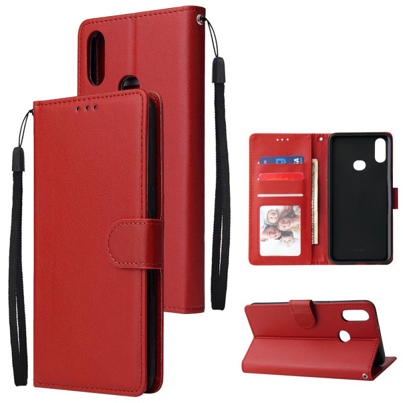 For Samsung A10S A20S Cellphone Cover Mobile Phone Shell Buckle Closure Cards Slots PU Leather Smart