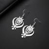 LIKGREAT Lion King Crown Dangle Earrings Sikh Khanda Punjabi Symbol Stainless Steel Jewelry Vintage Gift For Women
