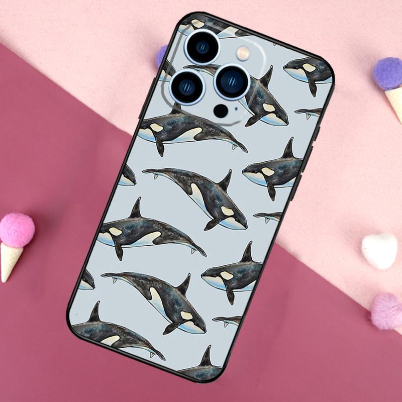 Orcas Whale Phone Case For iPhone 16 17 Pro Max 17 Air 16E 13 12 Mini 14 15 Plus 11 Pro Max Back Cover