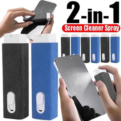 Mini limpiador de pantalla 2 en 1, botella con pulverizador, para teléfonos móviles, tabletas, portátiles, MacBook y PC, toallitas de limpieza de microfibra.