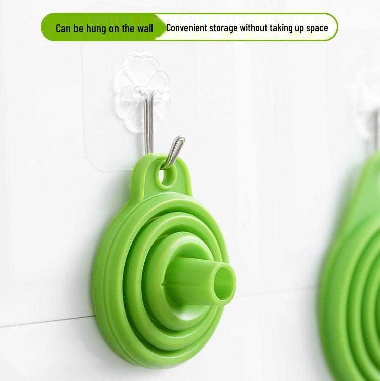 Portable Foldable Silicone Funnel for Kitchen - Long Neck, Retractable, Ideal for Liquid Dispensing