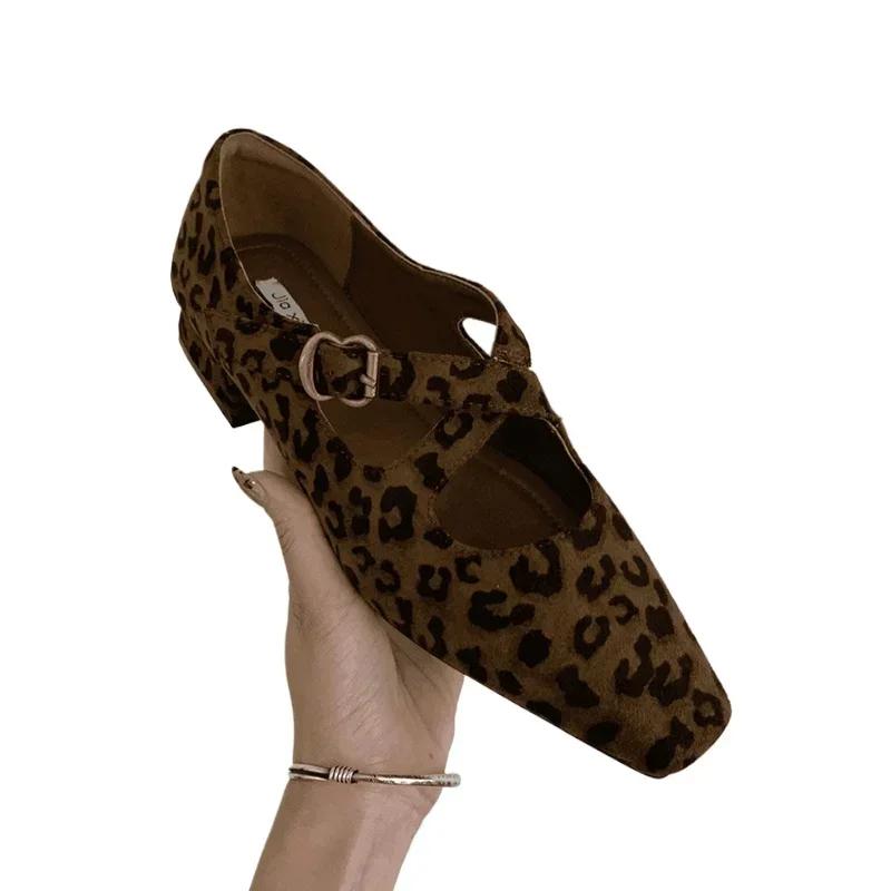 Fashion Leopard Women Chuky Shoes Suede Fashion Shallow Loafers Shoes Trend New Ballet Dance Shoes Autumn Dress Cozy Mujer De Zapatillas