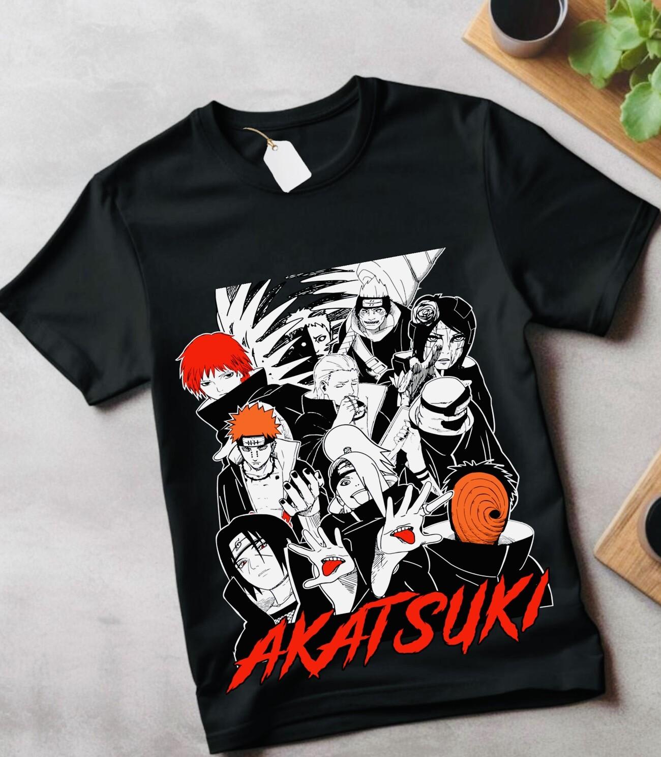 Naruto Itachi Uchiha T-Shirt Mens Womens Tees Top Pain Akatsuki Horror For Anime Gift black shirt 3XL