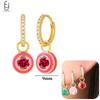 925 Silver Needle Cute Starfish/Shrimp Pendant Earrings Red Chili/ Star Enamel Gold Earrings For Women Fashion Jewelry