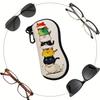 1PC Cute Stacked Cats Print Glasses Case Portable Zipper Sunglasses Pouch With Carabiner Hook Anti‑scratch Eyeglasses Protective Bag For Women Man