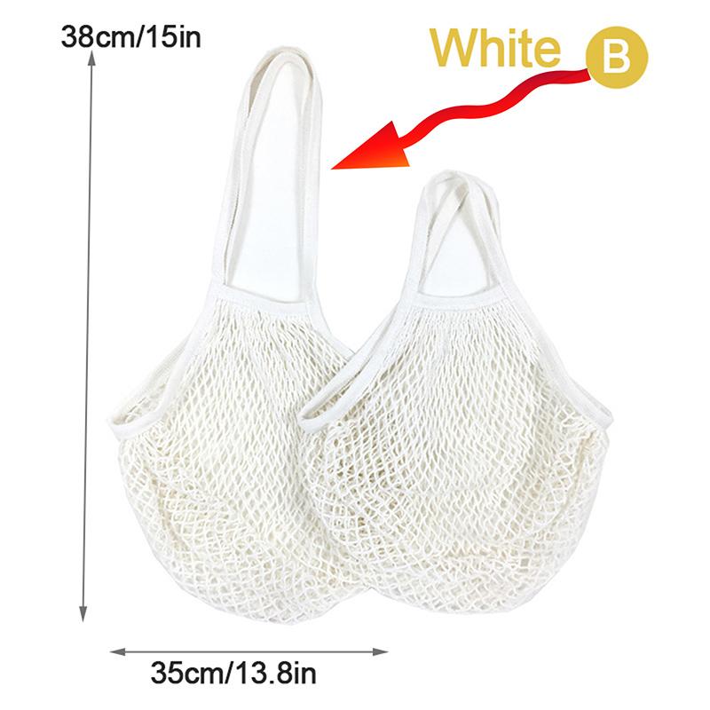 LCAuto parts Herbruikbare boodschappentassen Katoenen Net String Net Draagtas Fruit Groente B wit