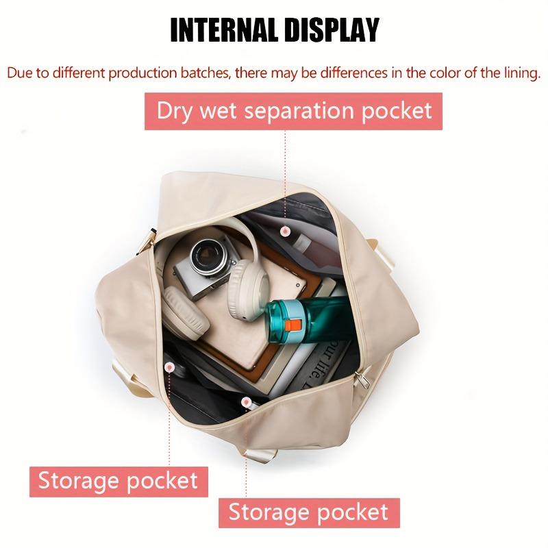 Large Capacity Foldable Travel Duffel Bag with Shoe Compartment, Sports Gym Tote Bag, Weekender Overnight Duffle Bag, Ideal for Travel, Vacation, Gym