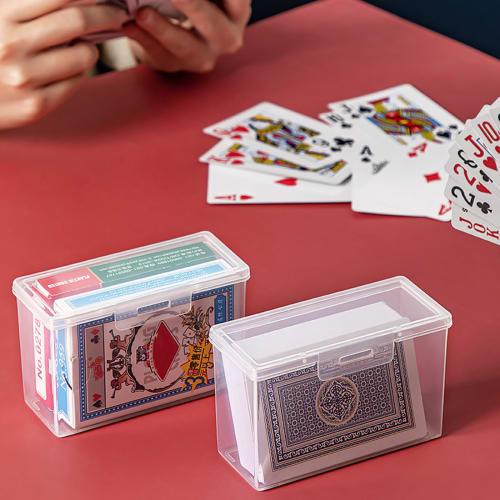 Clear Plastic Playing Card Case Holder Empty Playing Cards Storage Box Game Card Organizer Business Trading Cards