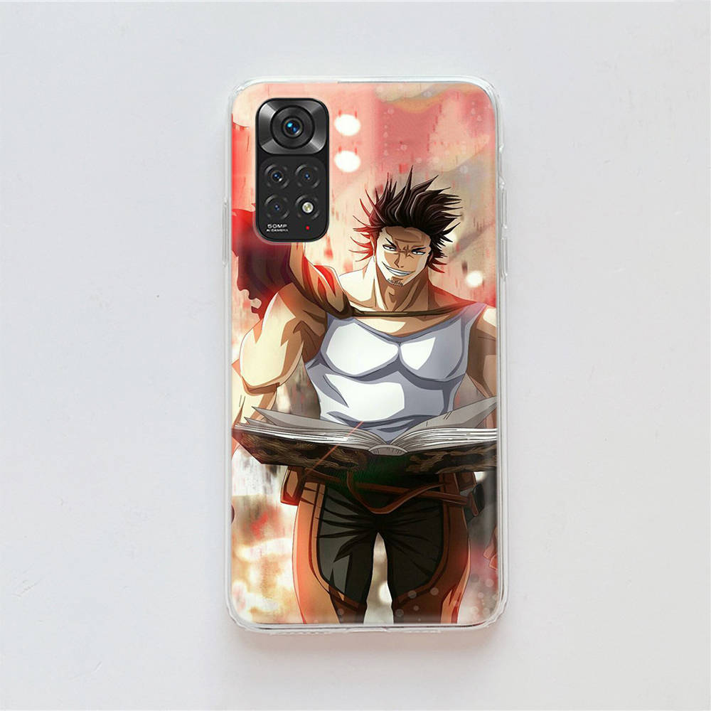 DT51 Black Clover Anime Case for Samsung A04 A14 A23 A34 A54 M23 M33 M52 M53 Realme 10 9 C30S C35 C55 VIVO Y02S Y21 Y33S Y51 X80 Pro Clear Cover