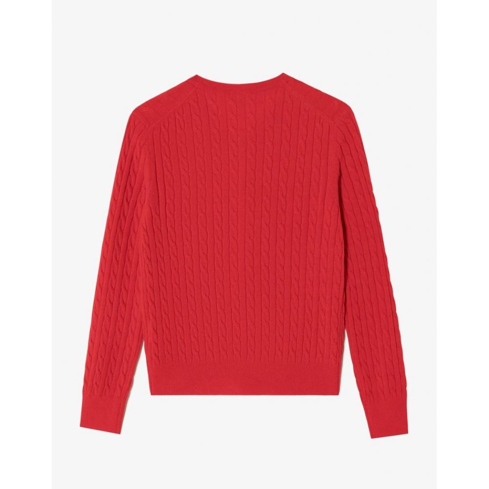 Lacoste Women S Cable Crewneck Cardigan Af091e 54n 240