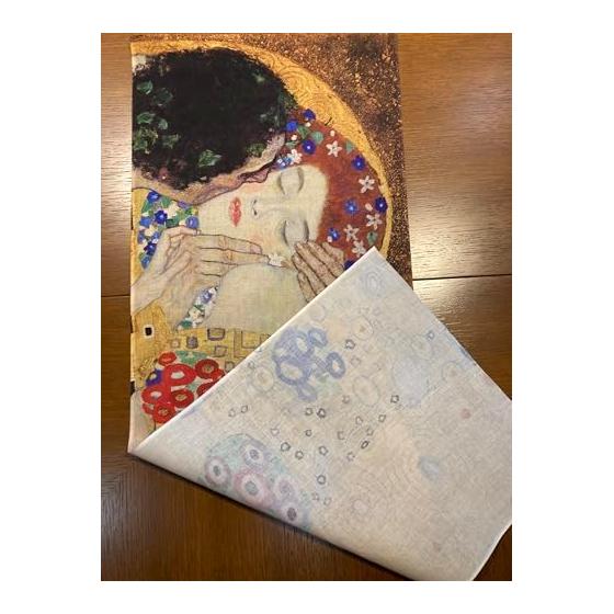 Ukiyo-e Tenugui Towel - Gustav Klimt The Kiss - 100% Cotton - Premium Japanese Tenugui Fabric (Tokuoka) for Vivid Patterns