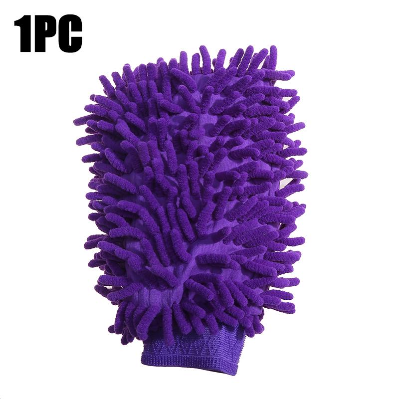 1/2PCS Chenille Plush Gloves for Car Cleaning Thickened Doublesided Car Cleaning Tools Ultrafine Fiber Car Washing Gloves
