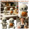 Conjunto de Saleiro e Pimenteiro Cerâmico em Formato de Múmia para Cozinha Mesa de Jantar Halloween Temático Dispensadores Decorativos de Temperos Coleção