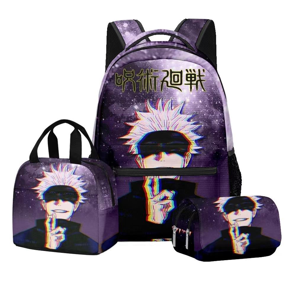Jujutsu Kaisen Dreiteiliges Schülerrucksack-Set