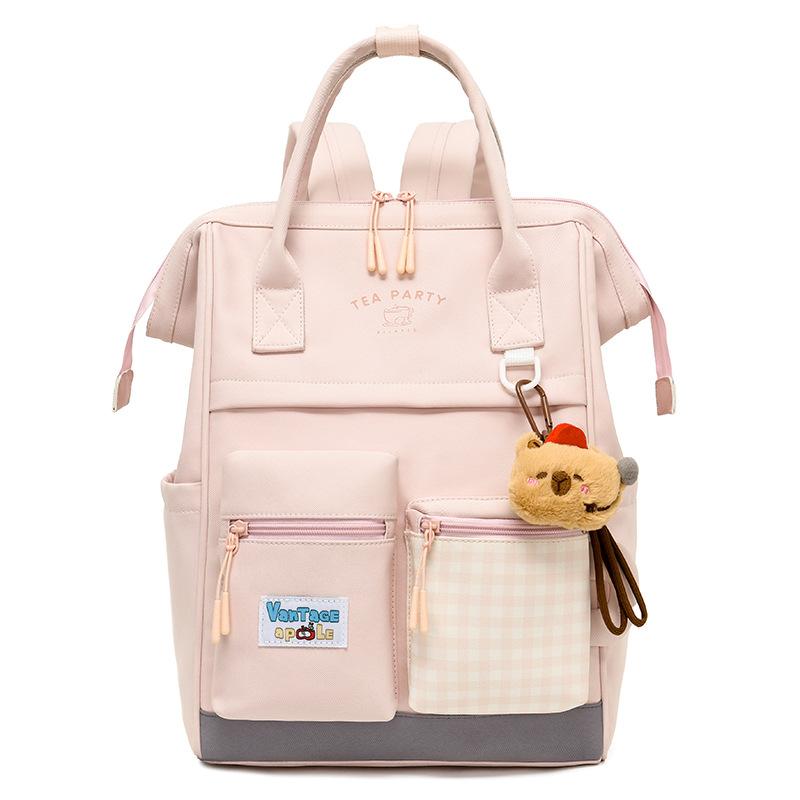 Schulranzen für Mittelschülerinnen Damenrucksack mit großem Fassungsvermögen Karorucksack Reiserucksack