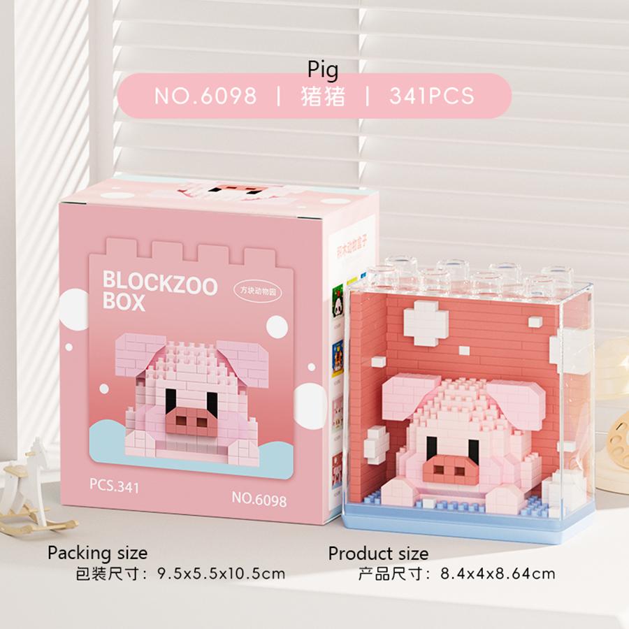 Tiere Zoo Bausteine Set Modell Zusammenbau Mikrosteine Kinderspielzeug Stapelblock Desktop Dekoration Weihnachtsgeschenke