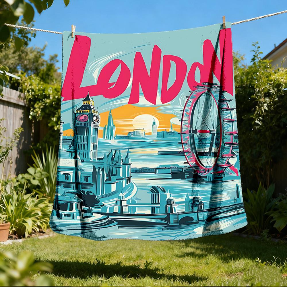 1pc Butterfly Love Heart Roses Throw Blanket Polyester Fiber, Lightweight Flannel, Soft & Warm, All Season Use for Outdoor, Camping