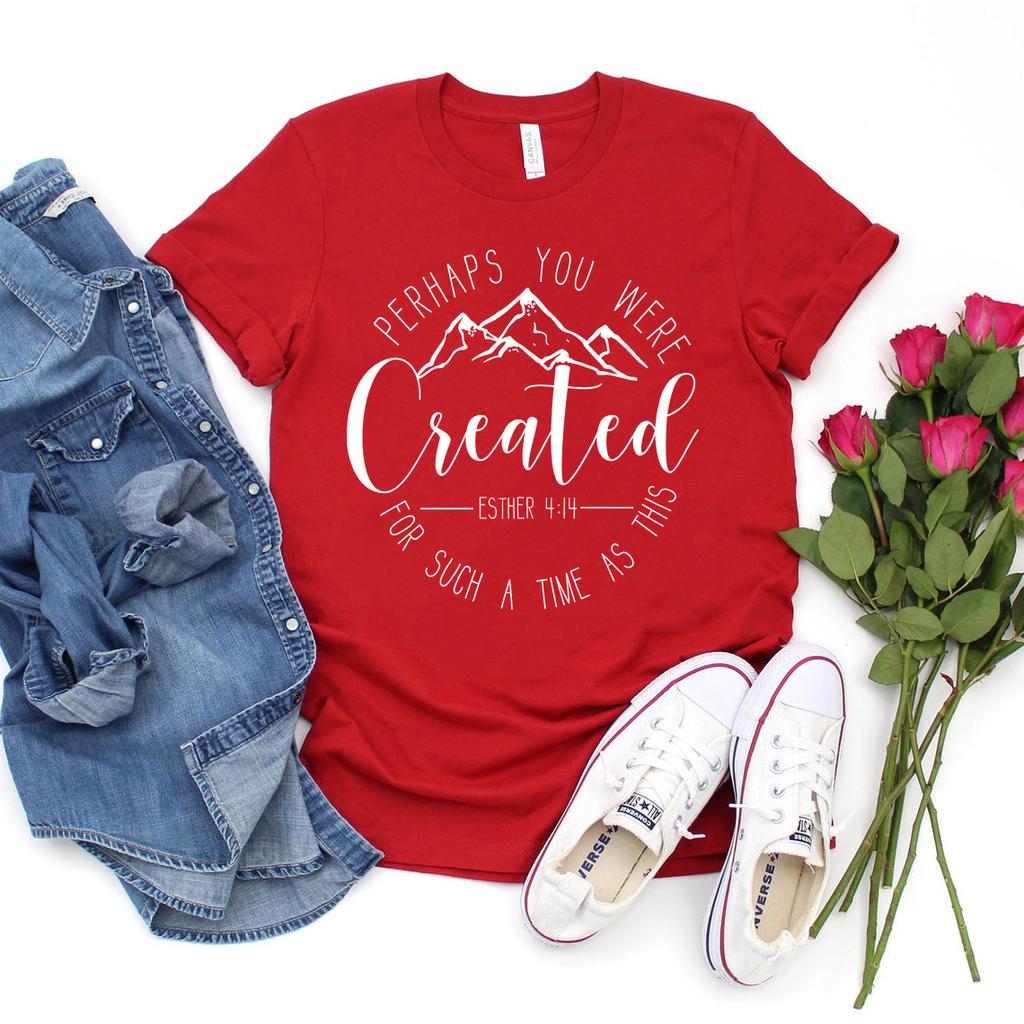 Perhaps You Were Created TShirt Christian Clothing Esther 414 for Such A Time As This Unisex Tshirt Faith Tee Women Tshirts