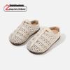 Spring 2026 Girls' Woven Soft Sole Leather Slip-on Baby Walker Sandals
