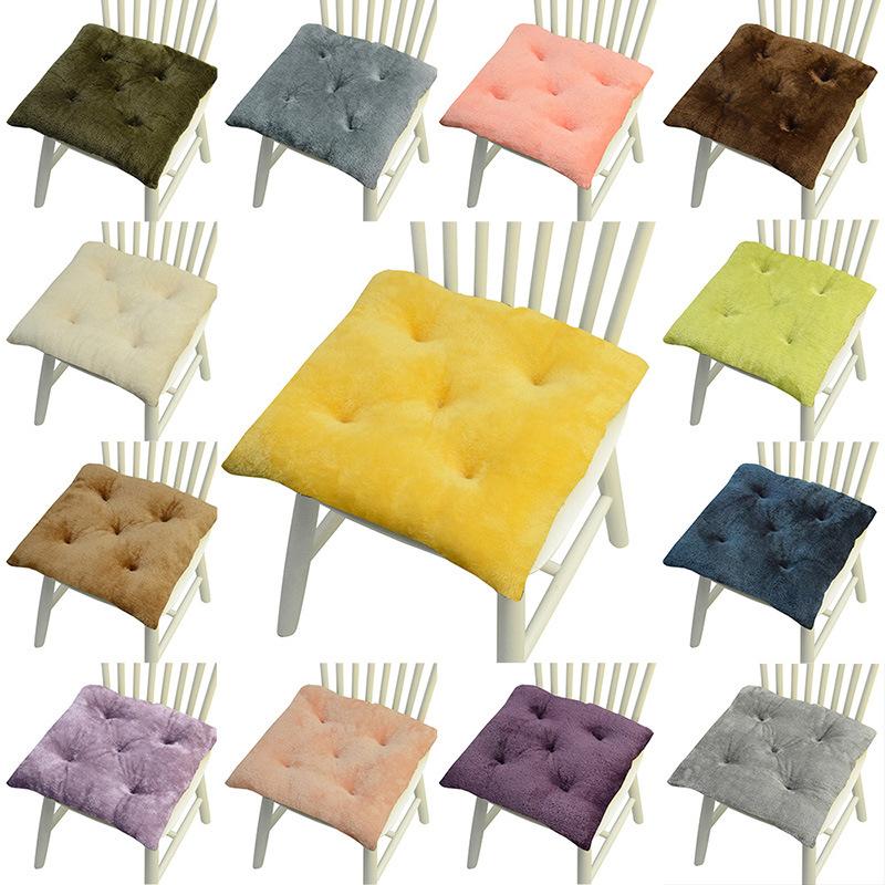 Thicken Plush Seat Pads Cushion Chair Soft Cushion New Home Dining Chair Pads Non-Slip Warm Office Computer Game Chair Pad 40x40