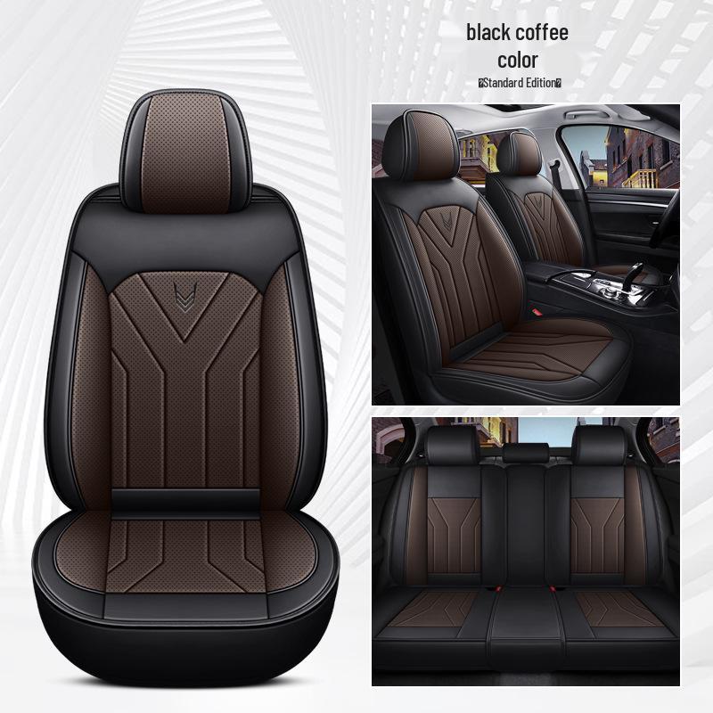 Universal Nappa Leather Car Seat Cushion and Cover - All-Season Full Surround Design