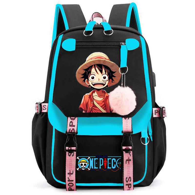 Anime One Piece High Quality Female Backpack Waterproof Knapsack with Ligh Tweight Book Bag for Kid Gifts Men Women Travel Bag Leisure Bag Rucksack