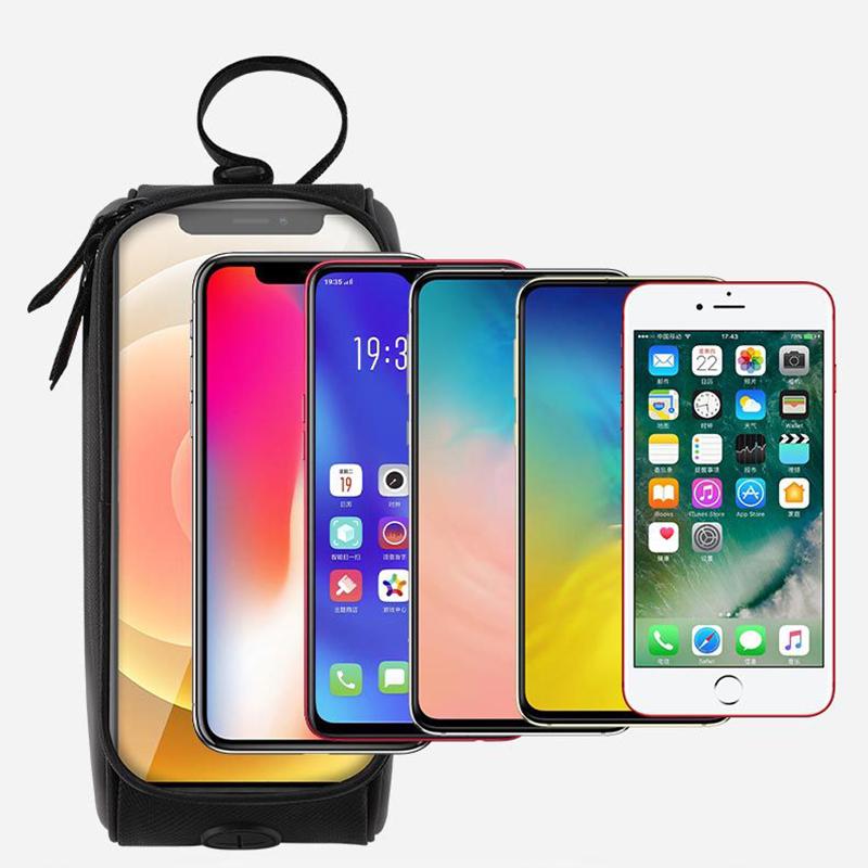 West Biking 7,0 Zoll Fahrrad-Telefon-Touchscreen-Tasche, reflektierende Oberrohrtasche aus Eva-Hartschale, wasserabweisende Vorderrahmentaschen