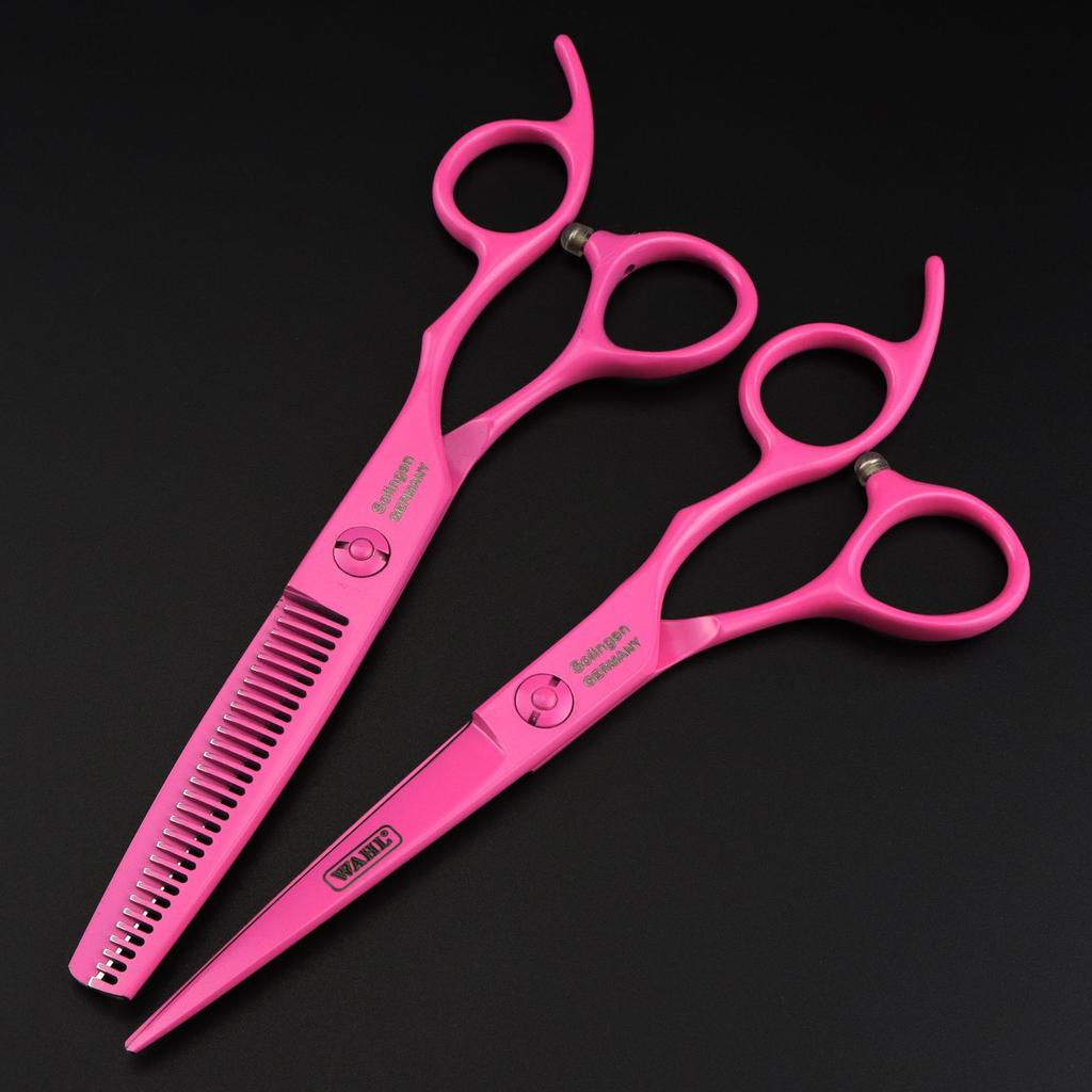6.0 Inch Pink, Wall, Personality, Hair Scissors, Hair Scissors, Flat Scissors, Tooth Scissors, Thin Scissors 05-7