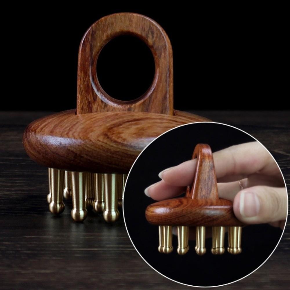 19 Teeth Sandalwood Massager Comb Reduce Puffiness Guasha Scalp Tool  Neck Body Massage