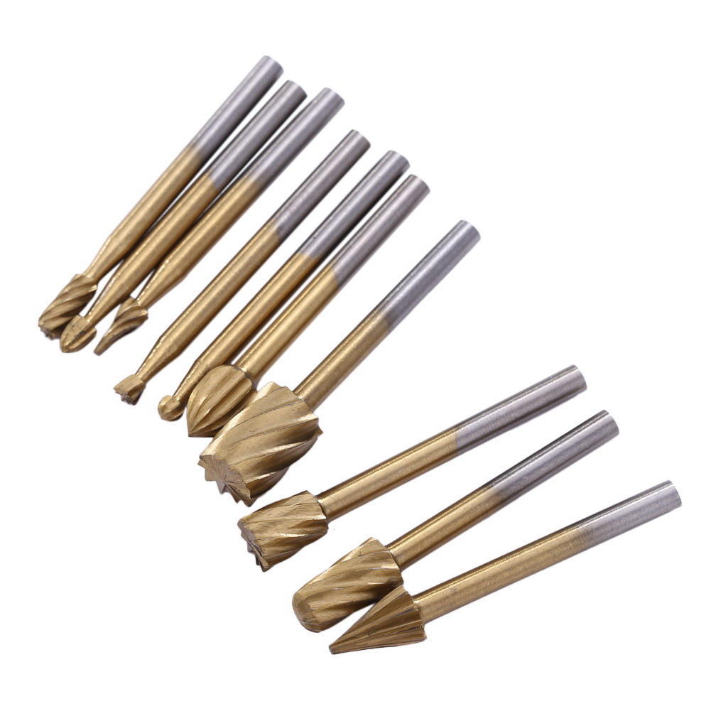 6/10/20PCS 3mm HSS Woodworking Carving Carved Knife Cutter Tools Accessories Higher Quality Wood Rotary Milling Rotary File