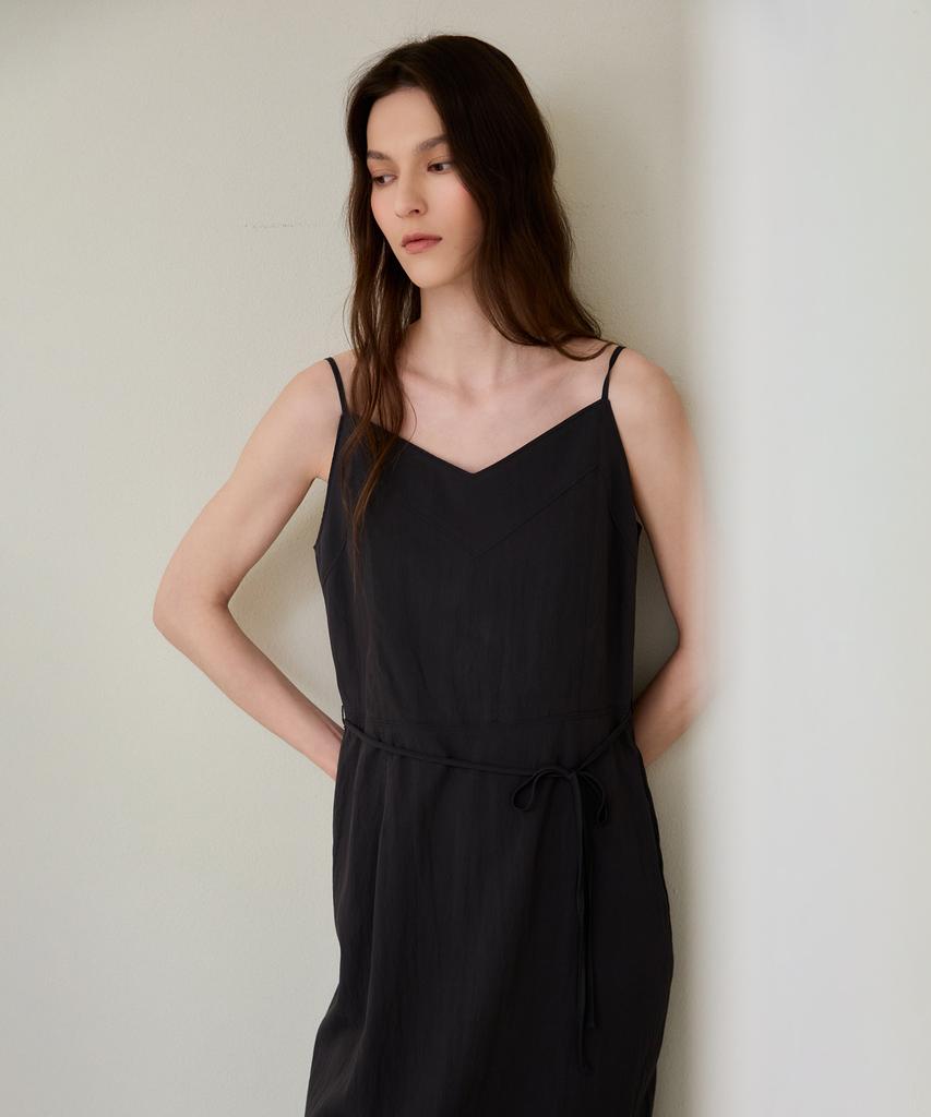 The Ello Tie Strap Dress (Black)