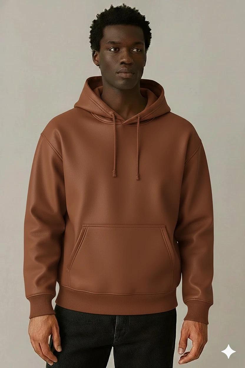 Коричневая Классическая Худи для Вечеринки Кожаная Куртка из Кожи Ягненка Мужская Ручной Работы Натуральная Кожаная Куртка Мотоциклиста S