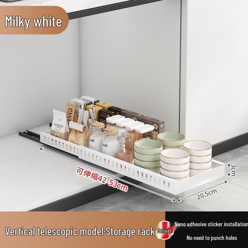 Wow-oh Expandable Frying Pan Storage Cabinet with Adjustable Pull-Out Pot Rack