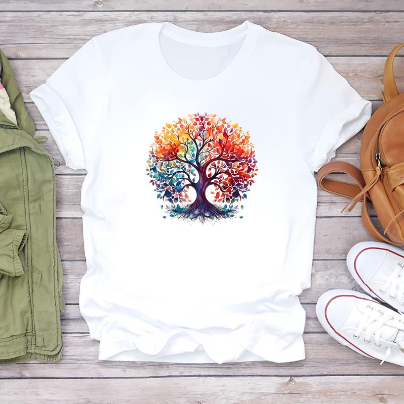 Trendy Short-sleeve T-shirt, Women's Daily Wear, Cute and Stylish Summer Prints.