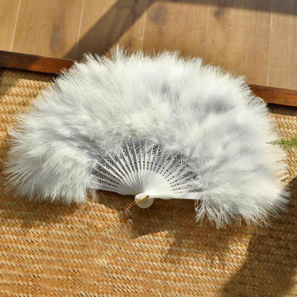 20s Vintage Feather Fan Flapper Dance Roaring Gatsby Burlesque Handheld Marabou Feather Fan Flapper Accessories
